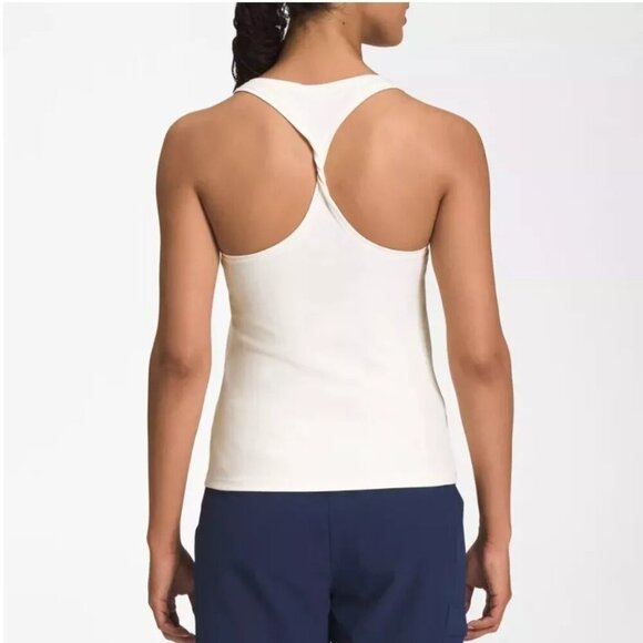 The North Face Women’s White Dune Sky Sport Tank Top Twisted Back Straps SMALL - Picture 2 of 5